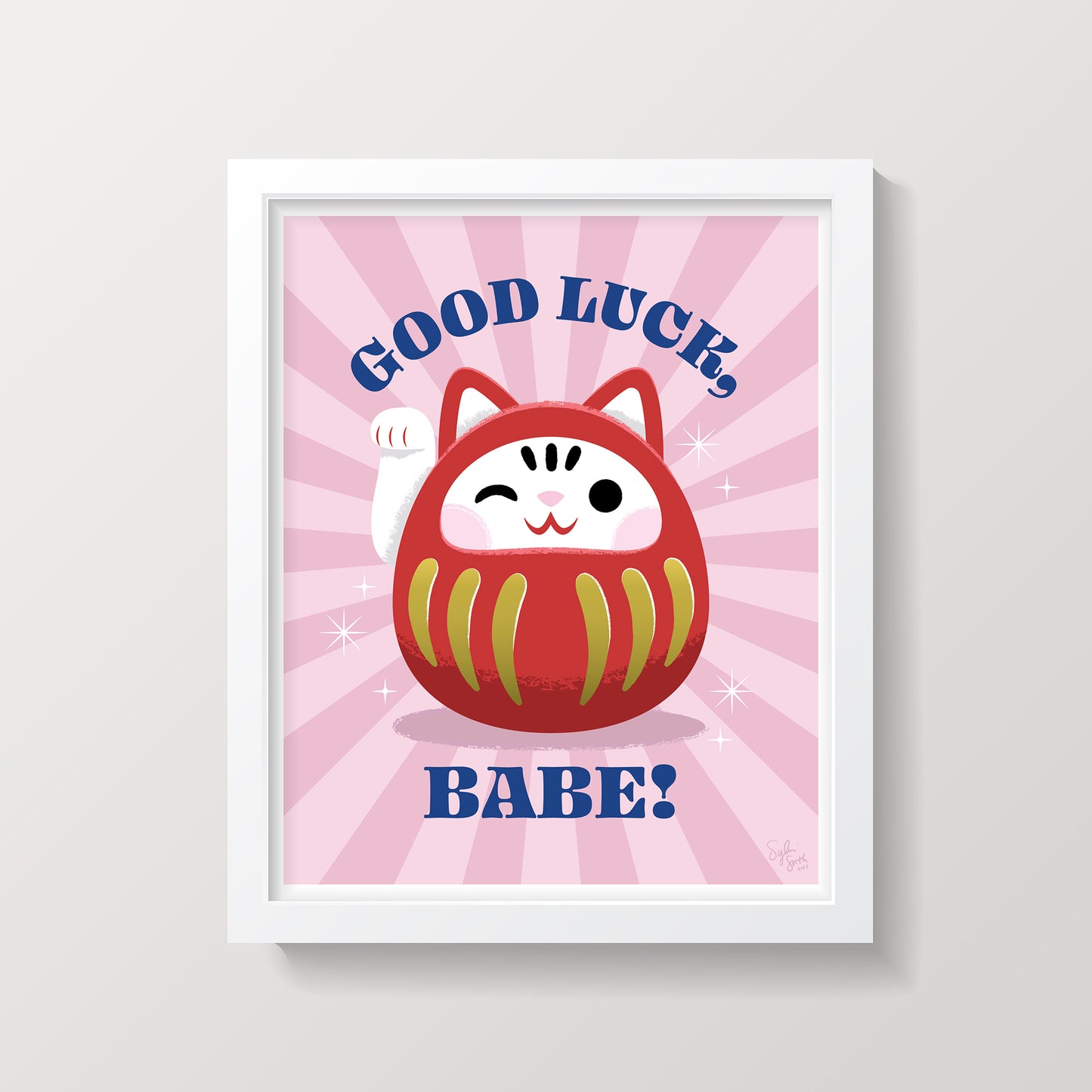 Daruma Cat Print