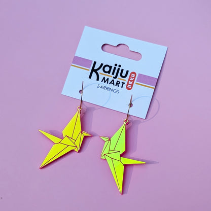 Paper Crane Holographic Acrylic Earrings